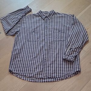 EUC Patagonia Shirt Men's sz XL Blue Check Long Sleeve Button Up Cotton Shirt